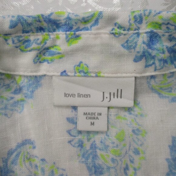 J. JILL Love Linen Button Down Top Size Medium - Picture 7 of 10